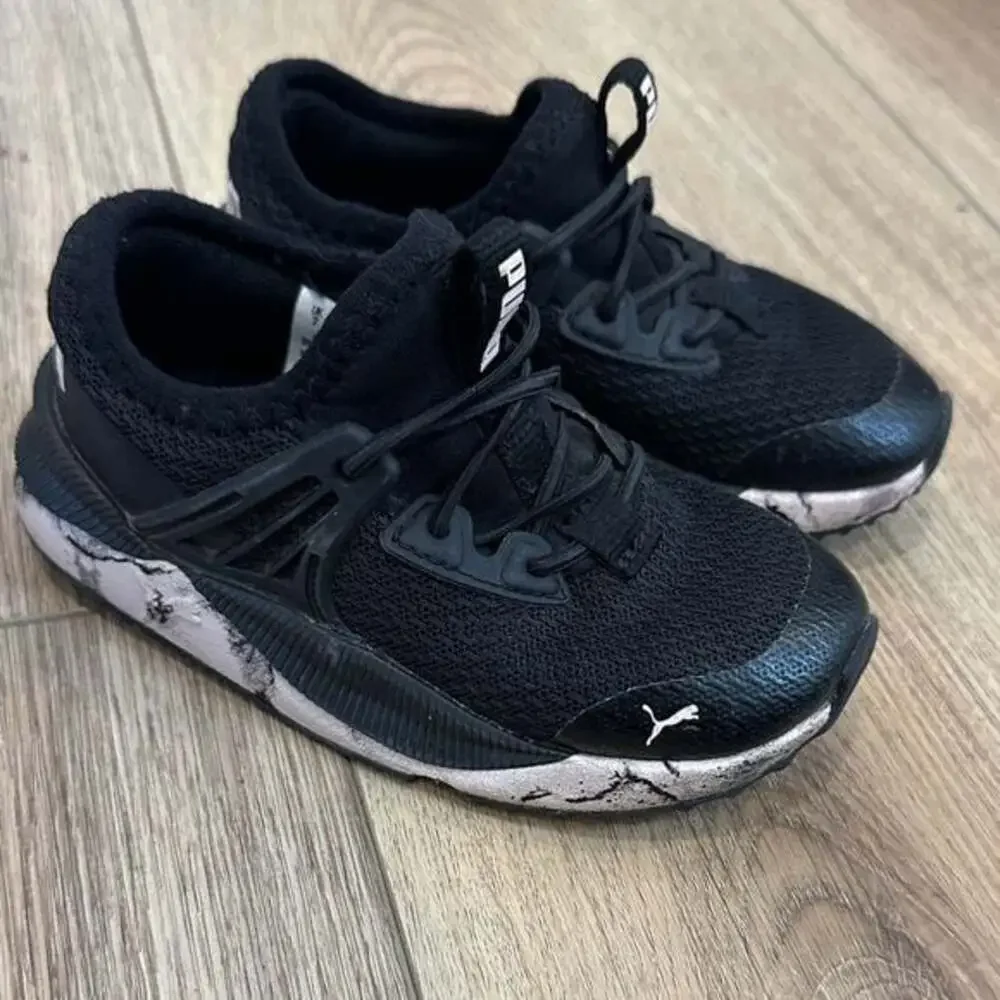 PUMA Pacer Marble Black & Pink Toddler Girls Sneakers Size 8